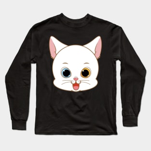 Cute White Cat Long Sleeve T-Shirt